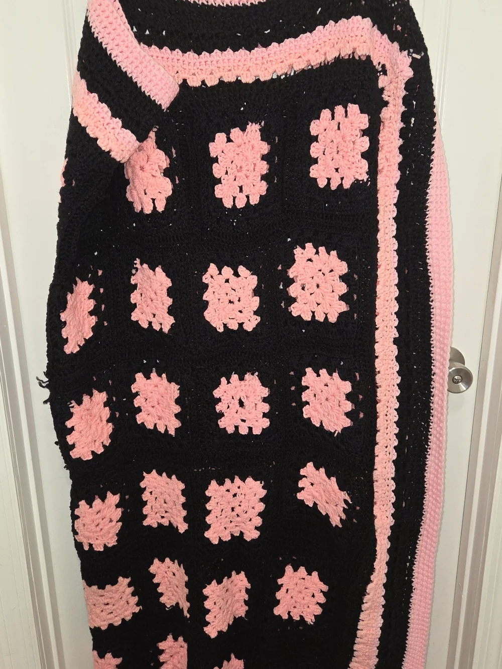 Handmade Vintage Granny Afghan Crochet Boho Throw Blanket 70” x 67” PLEASE READ.